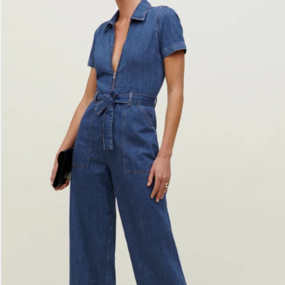 NWT - REFORMATION CASSIDY DENIM JUMPSUIT